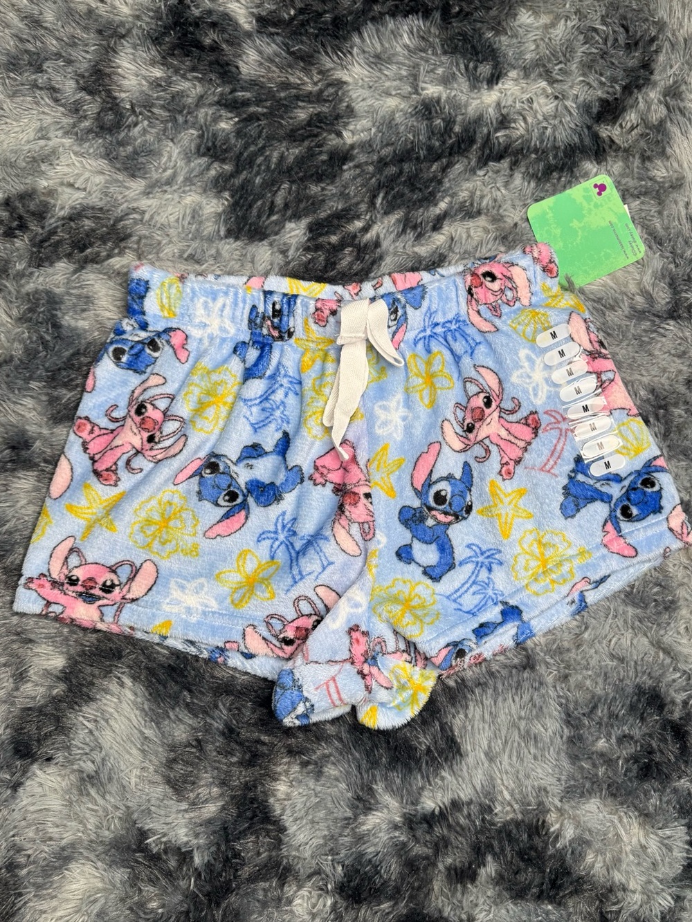 Disney Blue & Pink Lilo & Stitch Plush Lounge Shorts - Women - Picture 1 of 3